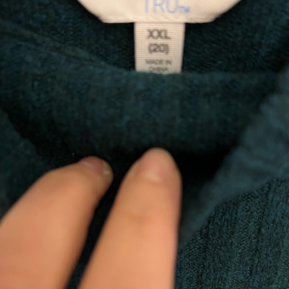 Teal Ribbed Women's Sweater - Picture 2 of 2